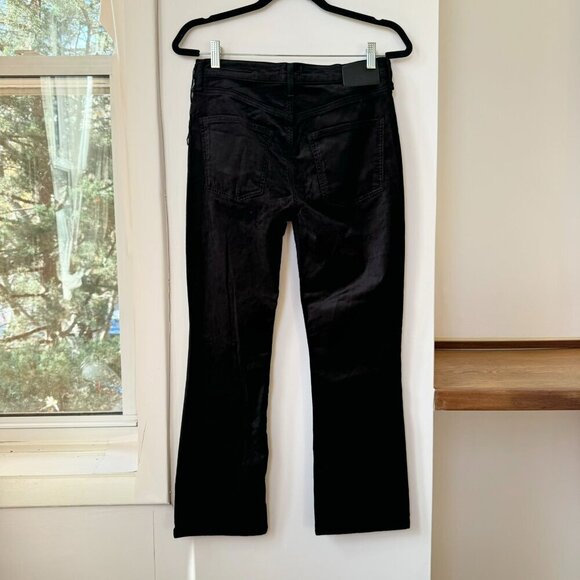 New Citizens of Humanity Isola Cropped Trouser Pants Velvet Mid Rise Black 27 - Picture 8 of 13